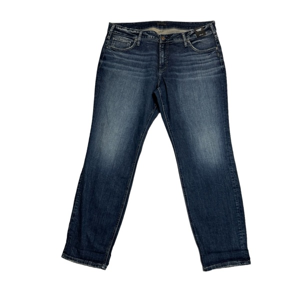 Silver Jeans Denim - Silver Jeans Boyfriend Mid Rise Slim Leg Jeans Womens Plus Size 18W X 29